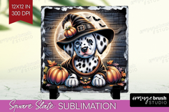 Dalmatian Dog Slate PNG Halloween Square Slate Sublimation Product Image 1