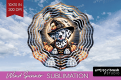 Dalmatian Dog Wind Spinner Sublimation PNG Halloween Round Product Image 1