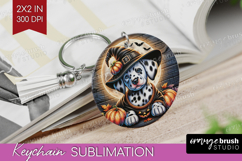 Dalmatian Dog Keychain PNG Halloween Keychain Sublimation Product Image 1