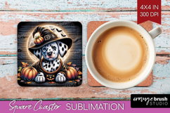 Dalmatian Dog Square Coaster Halloween Coaster PNG Product Image 1