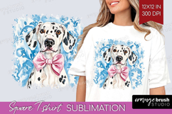 Dalmatian Dog Square Tshirt Background Blue Toile PNG Product Image 1