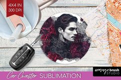 Dark Gothic Car Coaster - Victorian Gothic Coaster PNG Product Image 1
