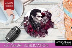 Dark Gothic Car Coaster - Victorian Gothic Coaster PNG Product Image 1