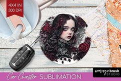 Dark Gothic Car Coaster - Victorian Gothic Coaster PNG Product Image 1