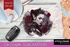 Dark Gothic Car Coaster - Victorian Gothic Coaster PNG Product Image 1
