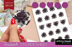 Dark Gothic Round Sticker - Victorian Gothic Printable Sheet Product Image 1
