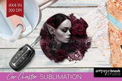 Dark Gothic Car Coaster - Victorian Gothic Coaster PNG Product Image 1