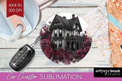 Dark Gothic Car Coaster - Victorian Gothic Coaster PNG Product Image 1
