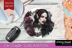 Dark Gothic Car Coaster - Victorian Gothic Coaster PNG Product Image 1