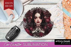 Dark Gothic Car Coaster - Victorian Gothic Coaster PNG Product Image 1