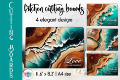 Kitchen Cutting Board PNG, Ocean Resin Wood Designs Product Image 1