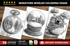 Miniature Worlds Coloring Pages | Hidden Scenes Bundle PDF Product Image 2