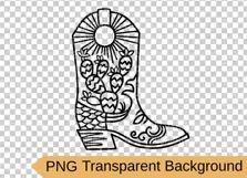 Cowboy boot cut file svg, png Cactuses floral decor cricut Product Image 2