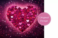 Love Hearts Tumbler Design, Valentine's Day Sublimation PNG Product Image 2