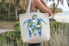 Earth day, April 22 Turtle Globe PNG Sublimation | Earth Day Product Image 3