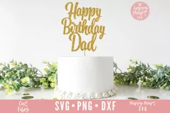 Happy Birthday Dad Cake Topper SVG, Birthday Cake Topper SVG Product Image 1