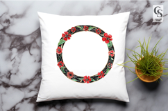 Watercolor Red Floral Wreath Clipart PNG Product Image 3