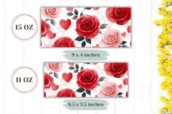 Watercolor Roses Mug Sublimation, Flowers Mug Wrap Design Product Image 2