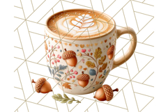 Fall Coffee Cup Clipart PNG, Autumn Mugs, Cozy Drinks Png Product Image 2