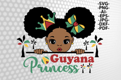 Guyana Princess SVG Afro Girl Clipart Guyanese Flag Crown Product Image 2