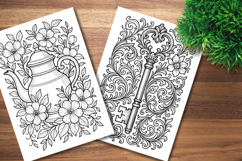 Nostalgic Keepsakes Coloring Pages Bundle 10 A4 PNG Product Image 2