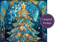 Stained Glass Christmas Tree Tumbler Wrap Sublimation Product Image 2