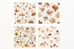 Cozy Autumn Watercolor Seamless Patterns Digital Paper Product Image 3