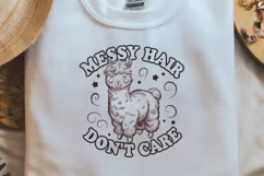 Vintage Funny Sarcastic Animal Messy Hair Don't Care PNG Product Image 1