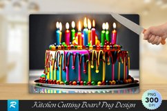 Big Birthday Cake Cutting Board Sublimation Design Product Image 1