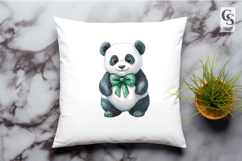 Cute Panda Bear Watercolor Clipart Sublimation PNG Product Image 2
