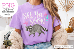 See Ya Soon Raccoon PNG, Girly Boutique Trash Panda Product Image 7