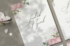 beautiful wedding card invitation set with roses flower Product Image 2