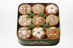 Watercolor Christmas Cookie Clipart PNG Product Image 2