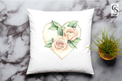 Watercolor Rose Heart Clipart Sublimation PNG Product Image 2