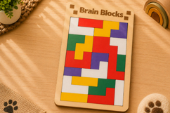 Tetris Puzzle Laser Cut SVG - Block Puzzle Game Product Image 1