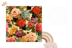 Cute Pillow Case Print, Vintage Flowers Pillow PNG Product Image 2