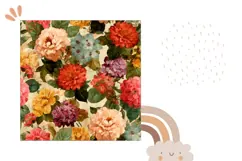 Cute Pillow Case Print, Vintage Flowers Pillow PNG Product Image 2