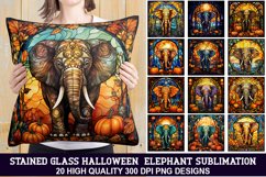 Stained Glass Halloween Elephant Sublimation Bundle Product Image 1