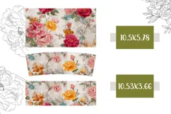 Floral Tumbler Design, Vintage Flowers 40 Oz Tumbler PNG Product Image 2