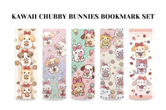 Kawaii Chubby Bunnies Bookmark Set,Cute Rabbit Page Markers Product Image 2