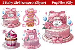 Baby Girl Desserts Clipart PNG Product Image 1