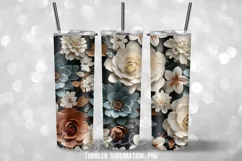 3D Dark Color Flowers Tumbler Sublimation Designs Product Image 2