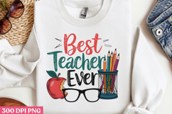Best Teacher Ever PNG, Teacher Sublimation Bundle PNG Product Image 3
