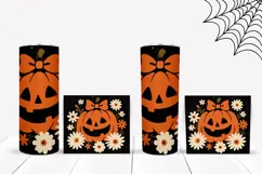 Retro Halloween Pumpkin Tumbler, Vintage Halloween PNG Product Image 2