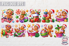 Christmas Gingerbread Man Clipart Bundle Sublimation 104 PNG Product Image 10