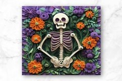 3d Tumbler Wrap Spooky Skeleton 20 oz Skinny Tumbler Wrap. Product Image 2