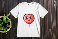 Cute Heart Lollipop Clipart Sublimation PNG Product Image 2