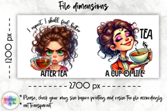 Funny Tea Lover Mug Wrap, Sarcastic Mug Design, Grumpy Face Product Image 2