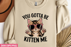 YOU GOTTA BE KITTEN ME PNG, Funny Cats Sublimation Quotes PN Product Image 3