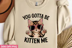 YOU GOTTA BE KITTEN ME PNG, Funny Cats Sublimation Quotes PN Product Image 3